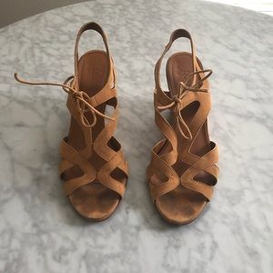 JCrew tan suede wedges